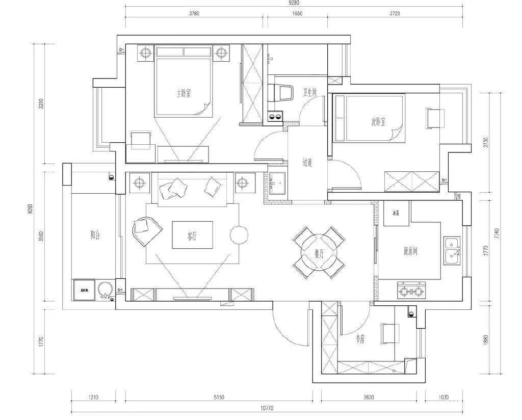 南京文昌苑106㎡美式轻奢--不落俗套的品质生活10户型图